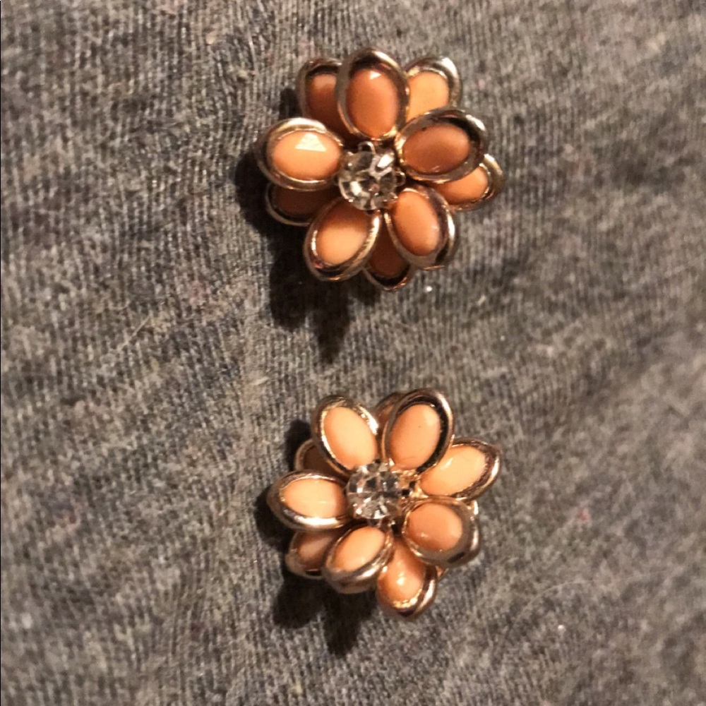 Diamond floral earrings